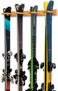 Timber Ski Wall Rack 4 Pairs - Natural Wood Vertical Ski Storage