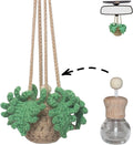 Crochet Car Air Freshener - Refillable 8ml Fern Diffuser Bottle
