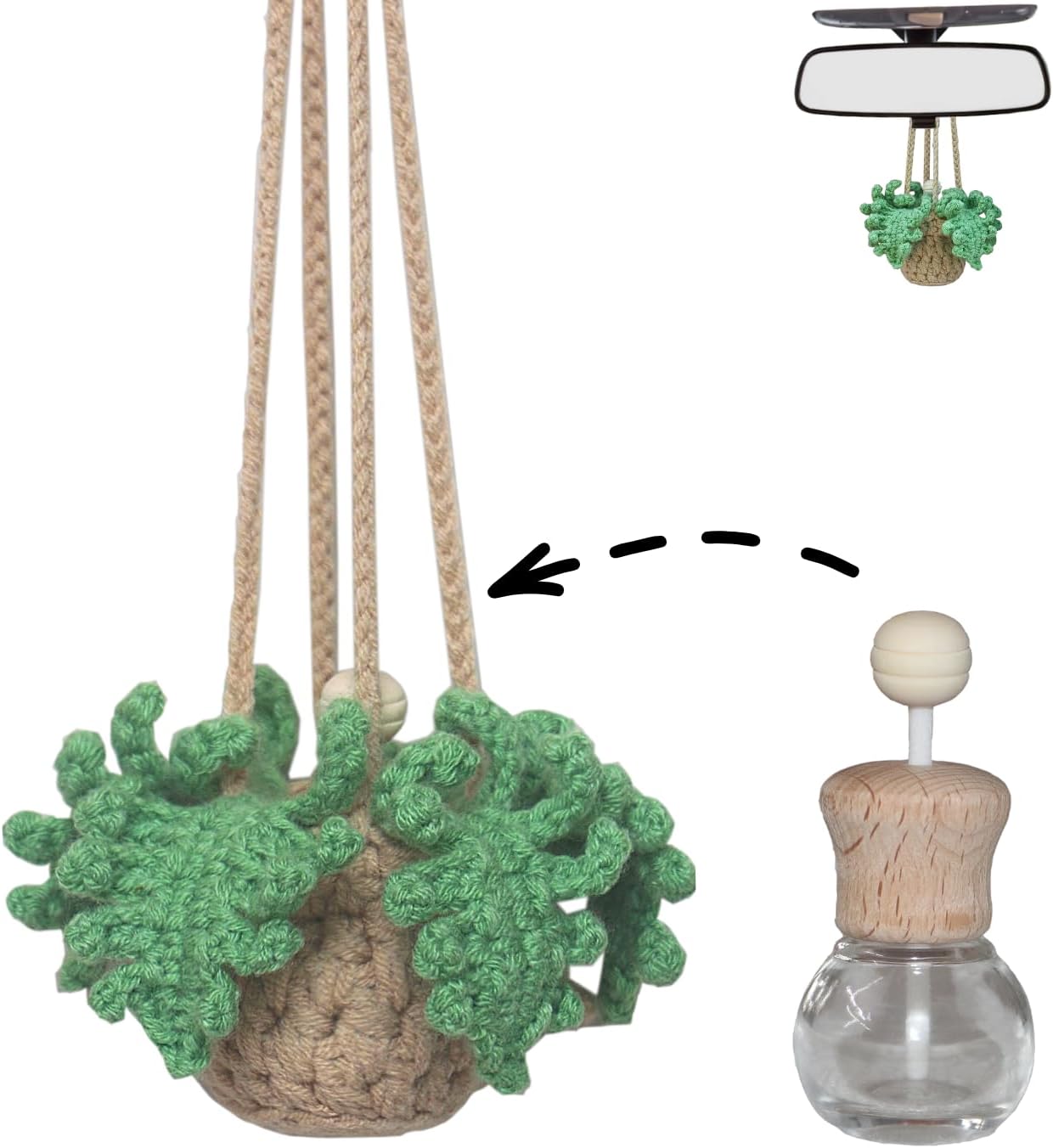 Refillable Crochet Car Air Freshener by ROFIGL
