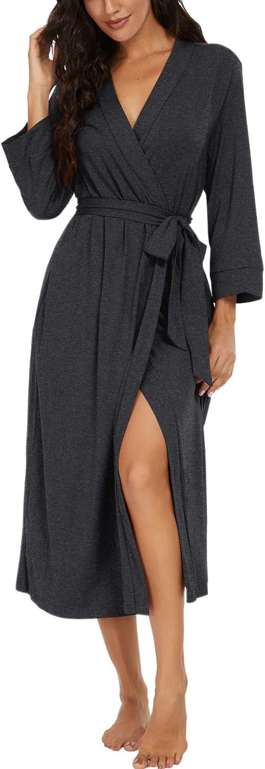 VINTATRE Women Kimono Robes Long Knit Bathrobe for Comfort