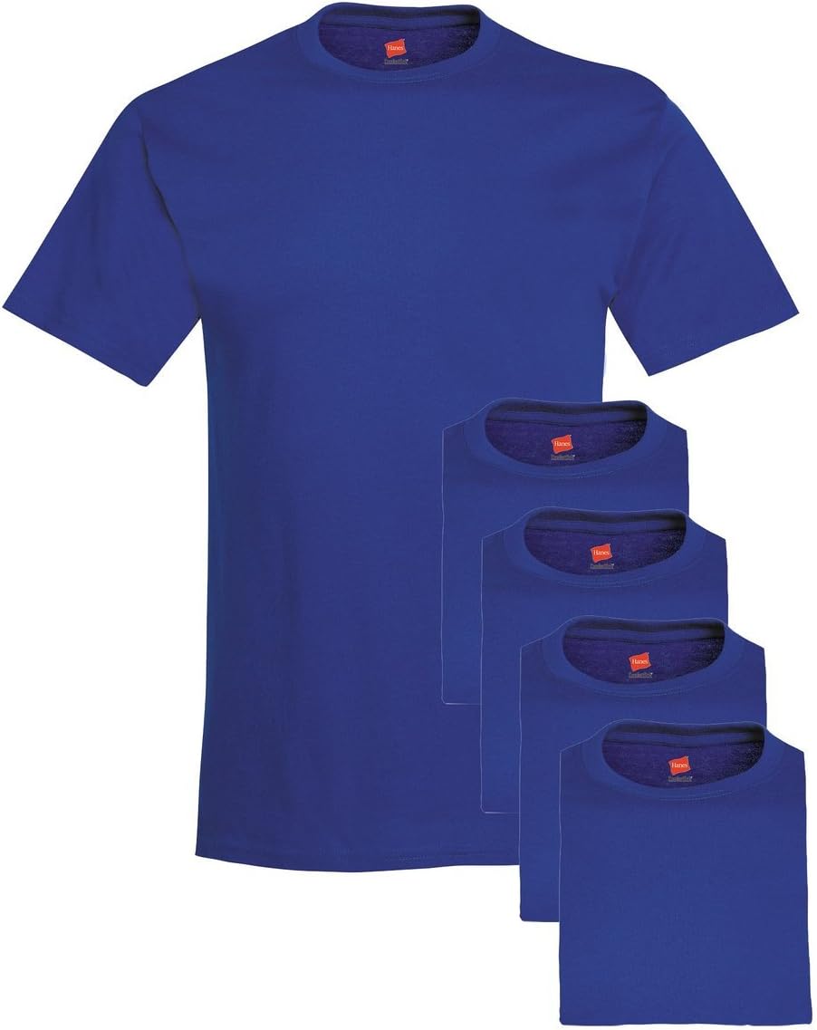 Hanes Mens Tall 100% Cotton Crew Neck Undershirts for Comfort