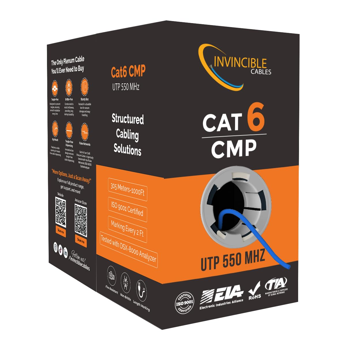 Cat6 Plenum Cable 1000ft - High Performance Ethernet Solution