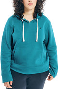 Nautica Women's Winter Blue Cotton Blend Hoodie with Kangaroo Pocket