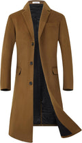 ELETOP Men's Trench Coat Winter Wool Jacket Long Business Overcoat