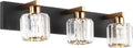 Aipsun Crystal Vanity Light Black 3-Light Vanity Fixture - Modern