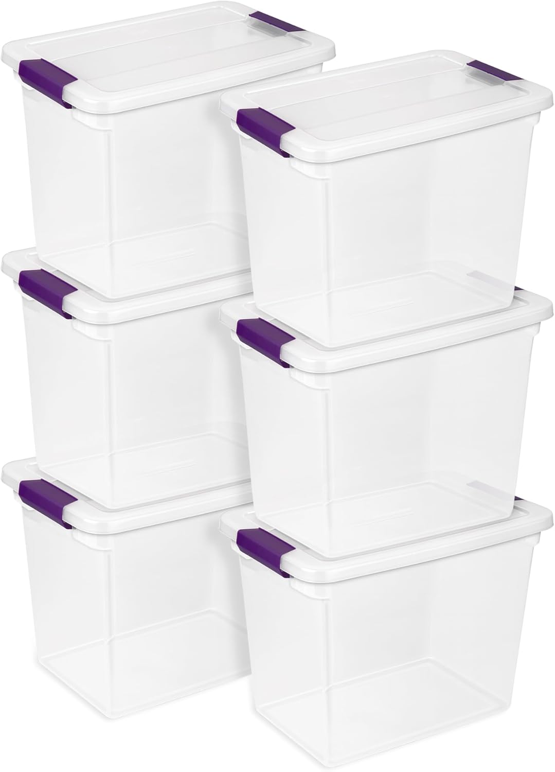 Sterilite 6-Pack 27 Quart ClearView Latch Box for Home Storage