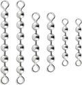 50 Pack Fishing Bead Chain Swivels - Smooth 360 Rotation for Catfish