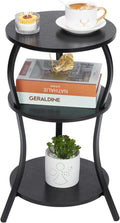 Vintage Small Round Side Table, 3-Tier Slim Waist End Table - Compact