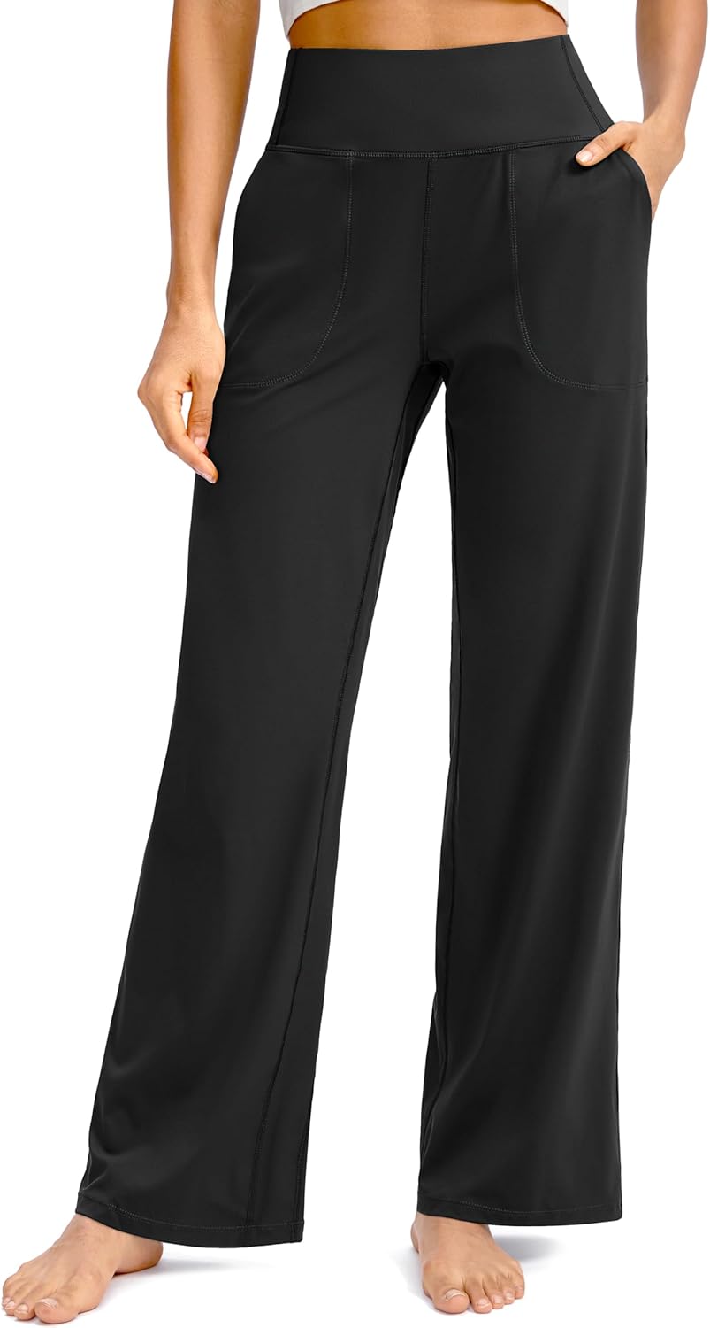 Soothfeel Wide Leg Pants for Women - High Waist Stretch Yoga