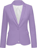 Womens Notched Lapel Work Blazer Jacket - Single Button Classic