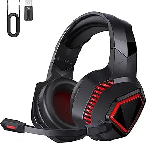 Wireless Gaming Headset for PS5, PS4, Mac, Switch, PC - Red
