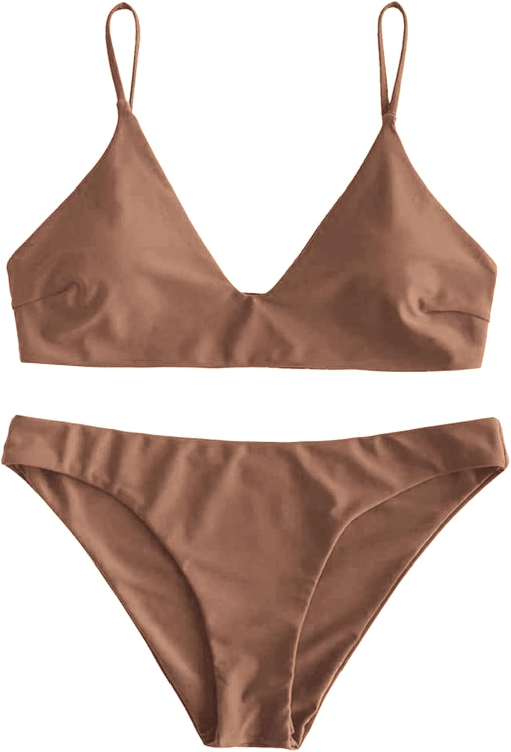 ZAFUL Women's Solid Spaghetti Strap Bralette Bikini Set Review