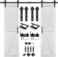 S&Z TOPHAND 24in x 84in MDF Double Barn Door with 8FT Hardware - Sleek