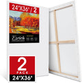 Stretched Canvas for Painting 24x36 in 2 Pack - Large Primed Canvases