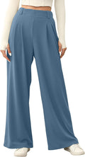 Wide Leg Pants for Women High Waisted Waffle Knit Fleece Lined