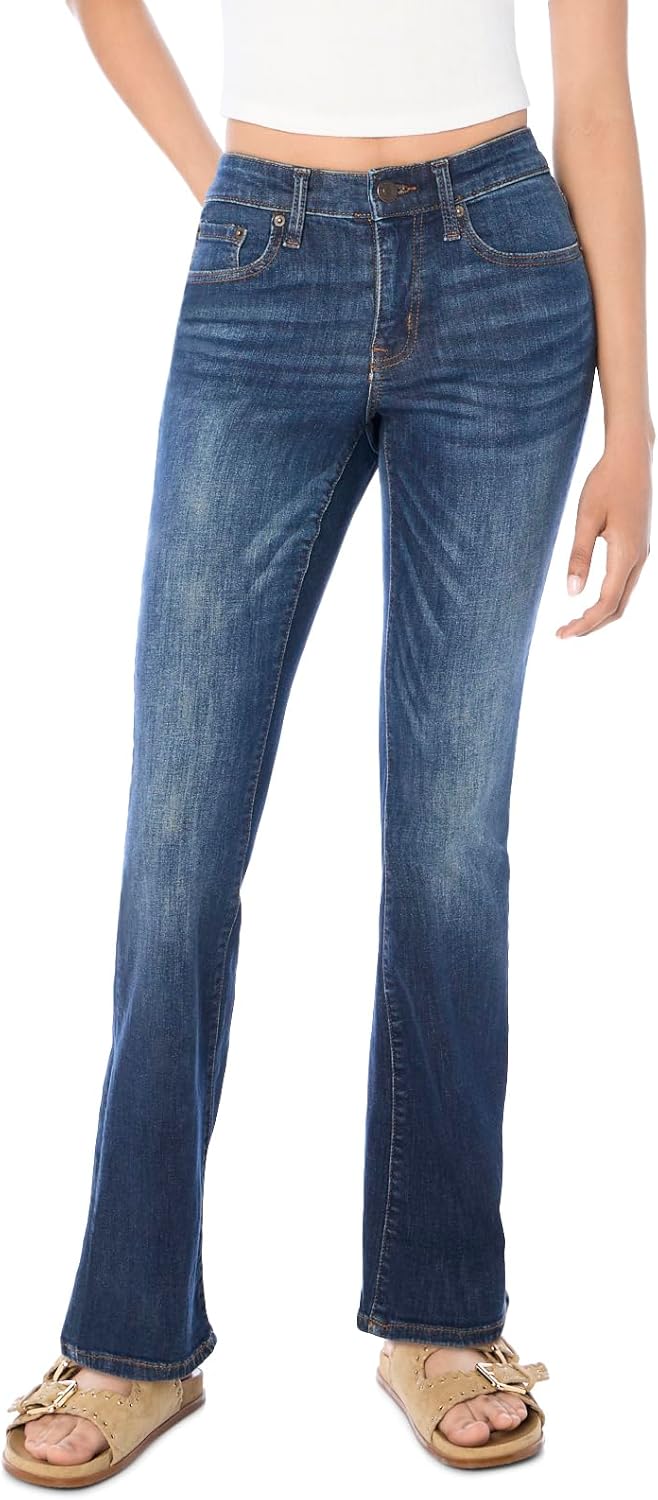 AEROPOSTALE Womens Aero Mid Rise Bootcut Jean for Comfort