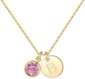 Initial Birthstone Necklace for Girl Women - Personalized 14K Gold you