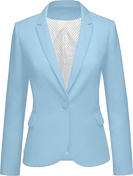 LookbookStore Womens Notched Lapel Blazer Jacket for Office Wear