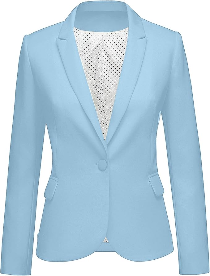 LookbookStore Womens Notched Lapel Blazer Jacket for Office Wear