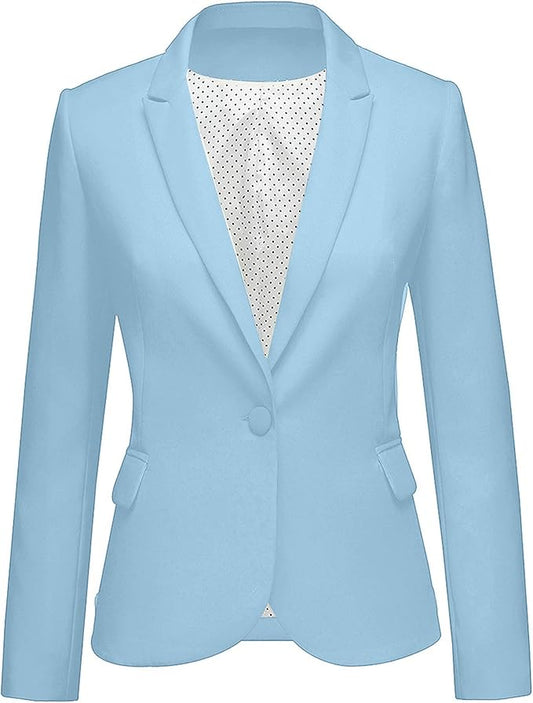 LookbookStore Womens Notched Lapel Blazer Jacket for Office Wear