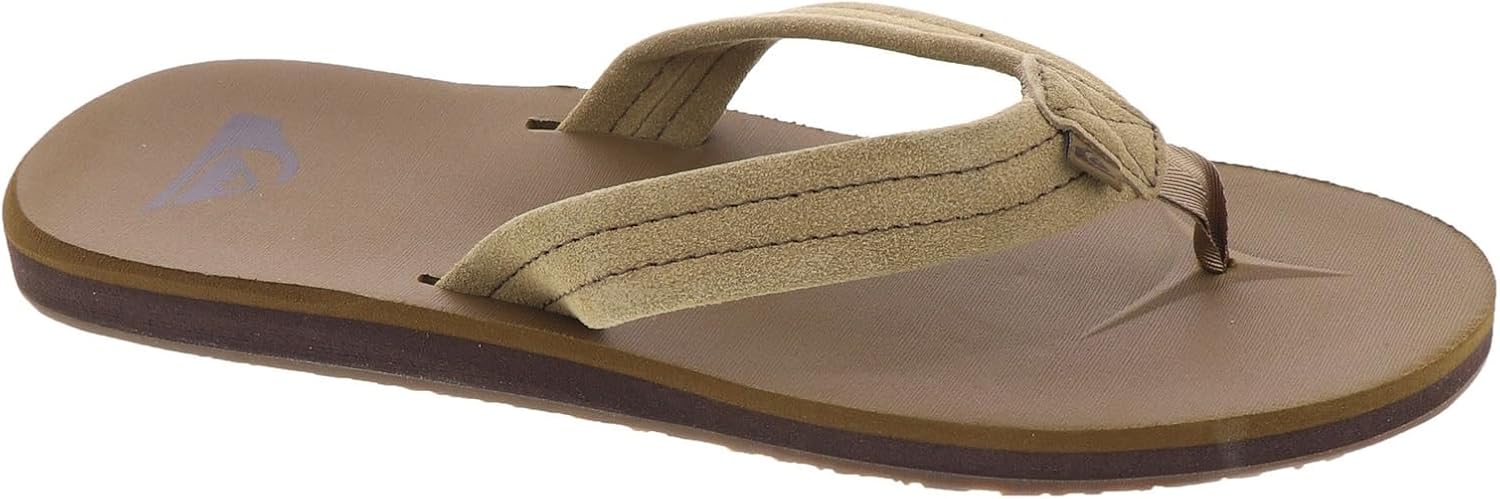 Quiksilver Carver Suede Flip Flops for Men with Arch Support