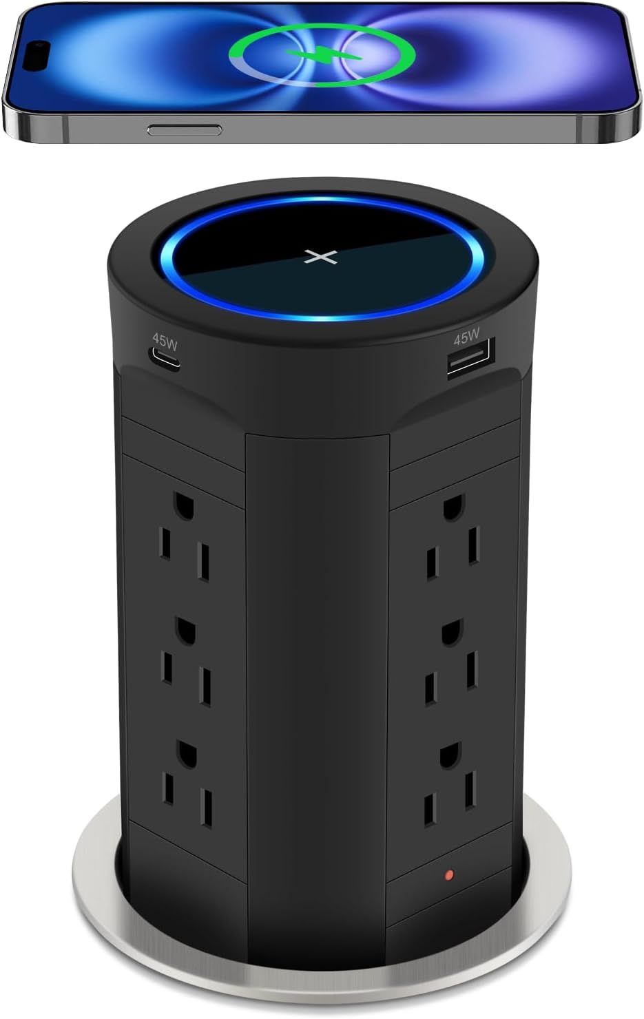 4-inch Pop Up Outlet with USB and Wireless Charger for Home