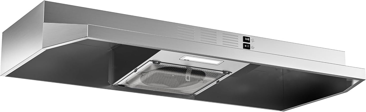 FIREGAS 36 Inch Under Cabinet Range Hood with LED Light and Fan