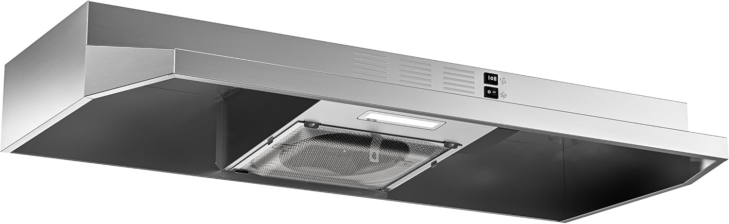 FIREGAS 36 Inch Under Cabinet Range Hood with LED Light and Fan