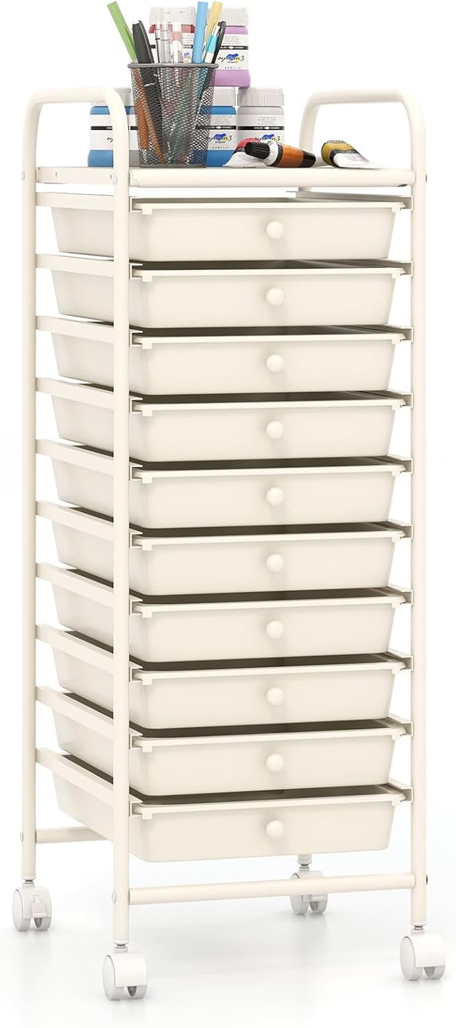Giantex 10-Drawer Storage Cart for Home and Office Organization
