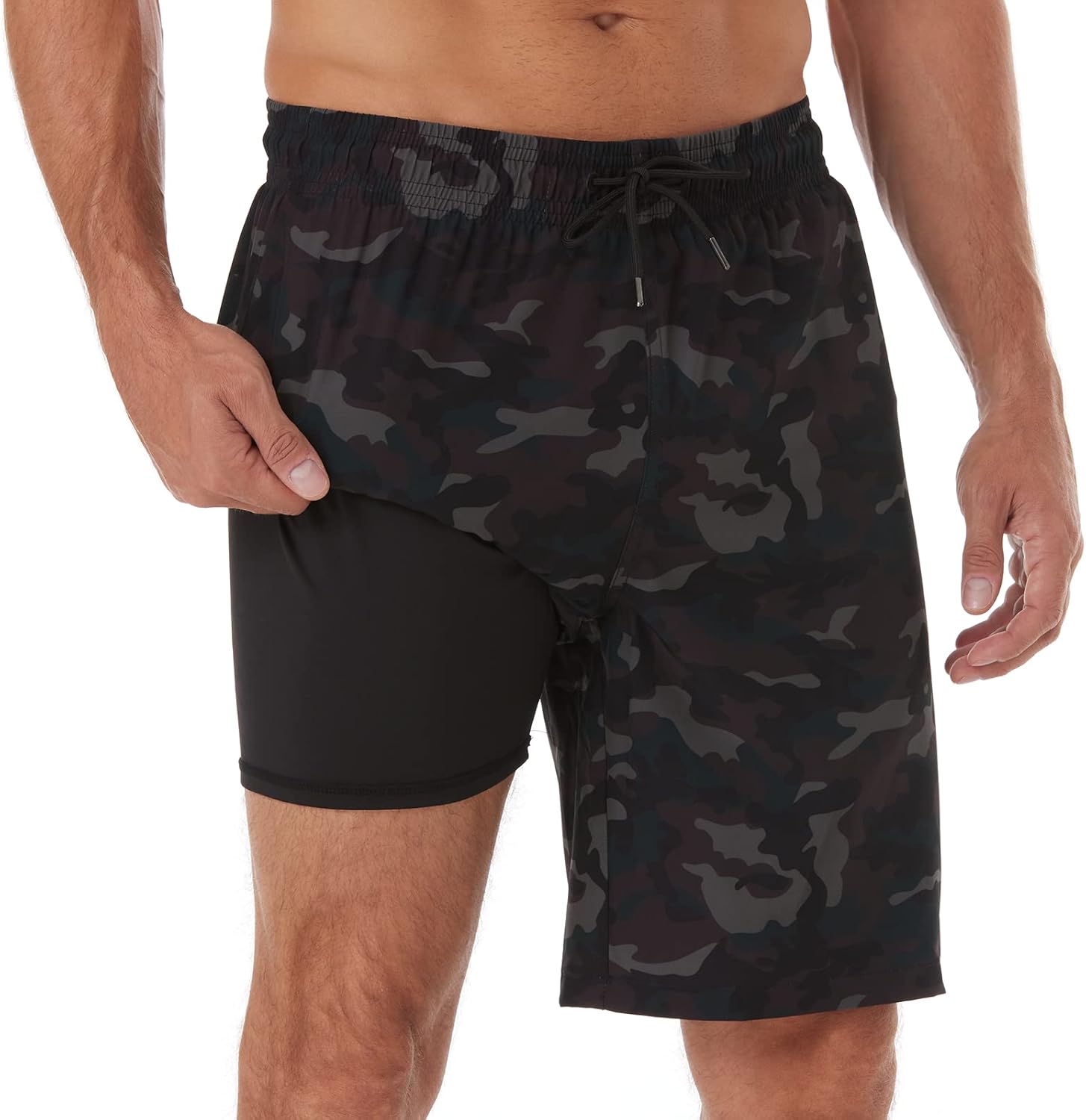 BRISIRA Mens Swim Trunks with Compression Liner for Comfort