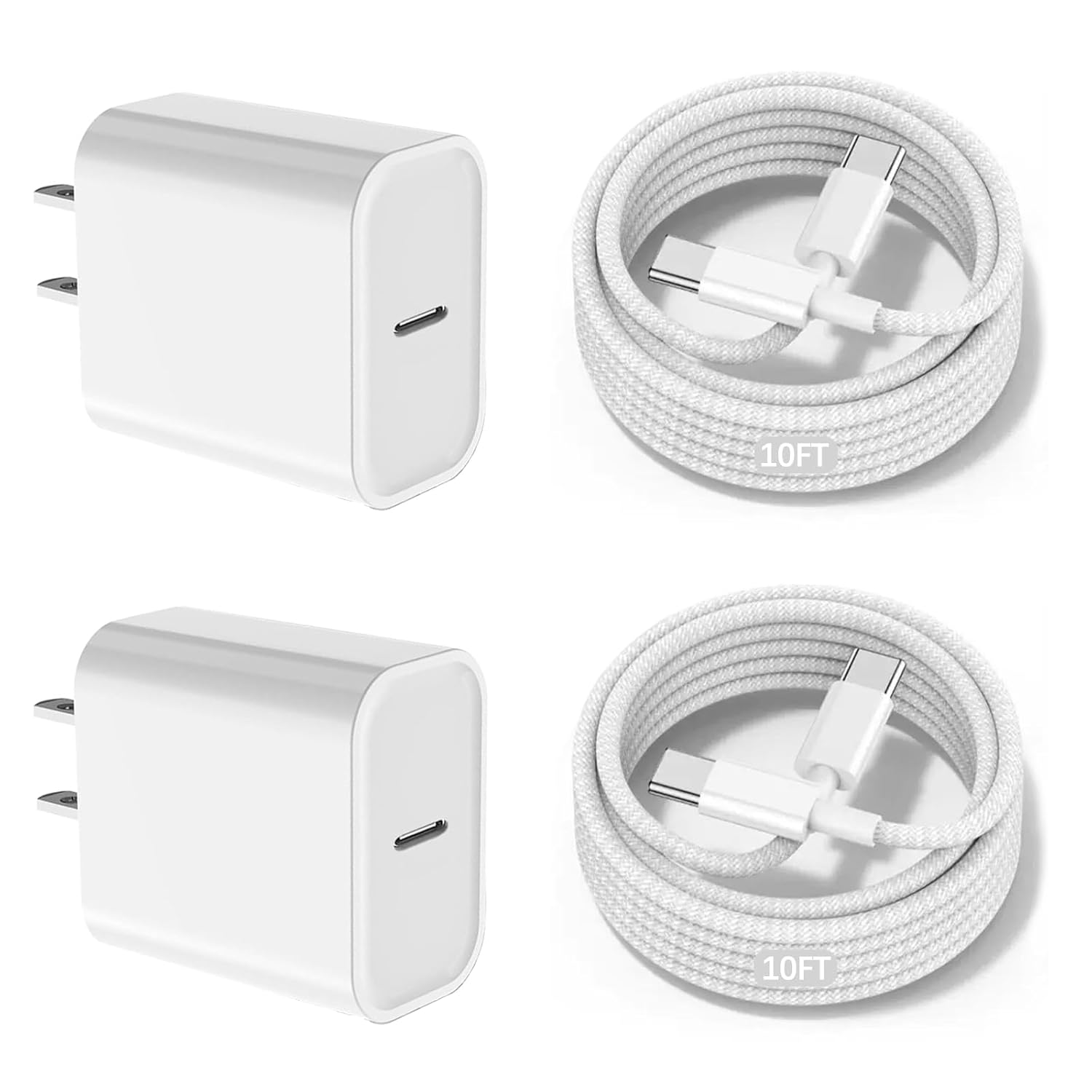 10FT Fast iPad Charger Set with Woven Type C Cables for iPad