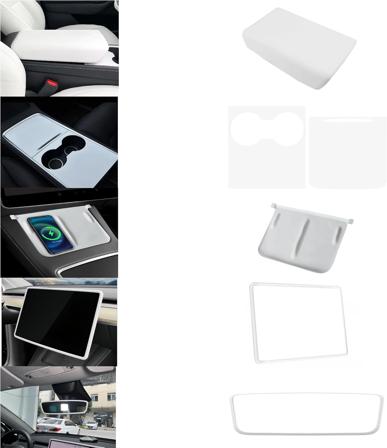Custom Fit Center Console Cover Set for Tesla Model 3 & Y