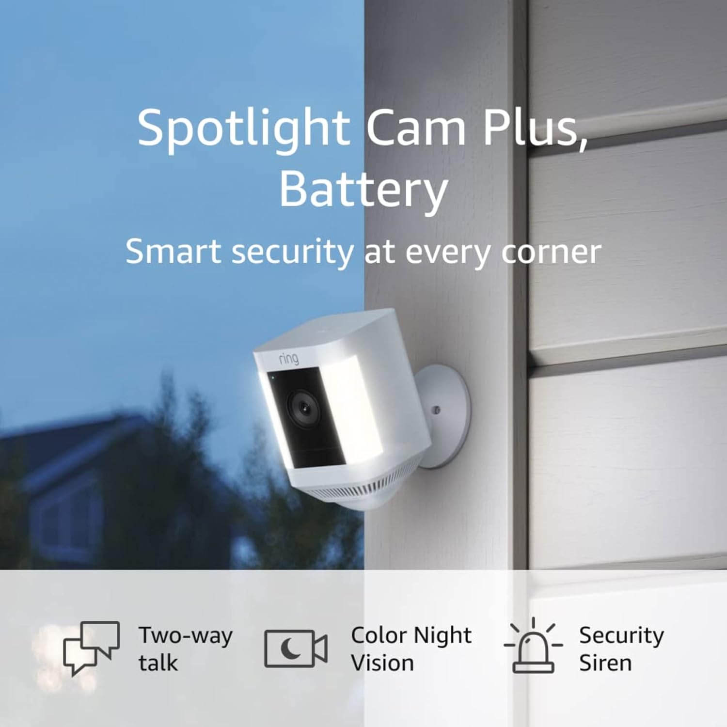 Enhanced Security: Ring Spotlight Cam Plus - White