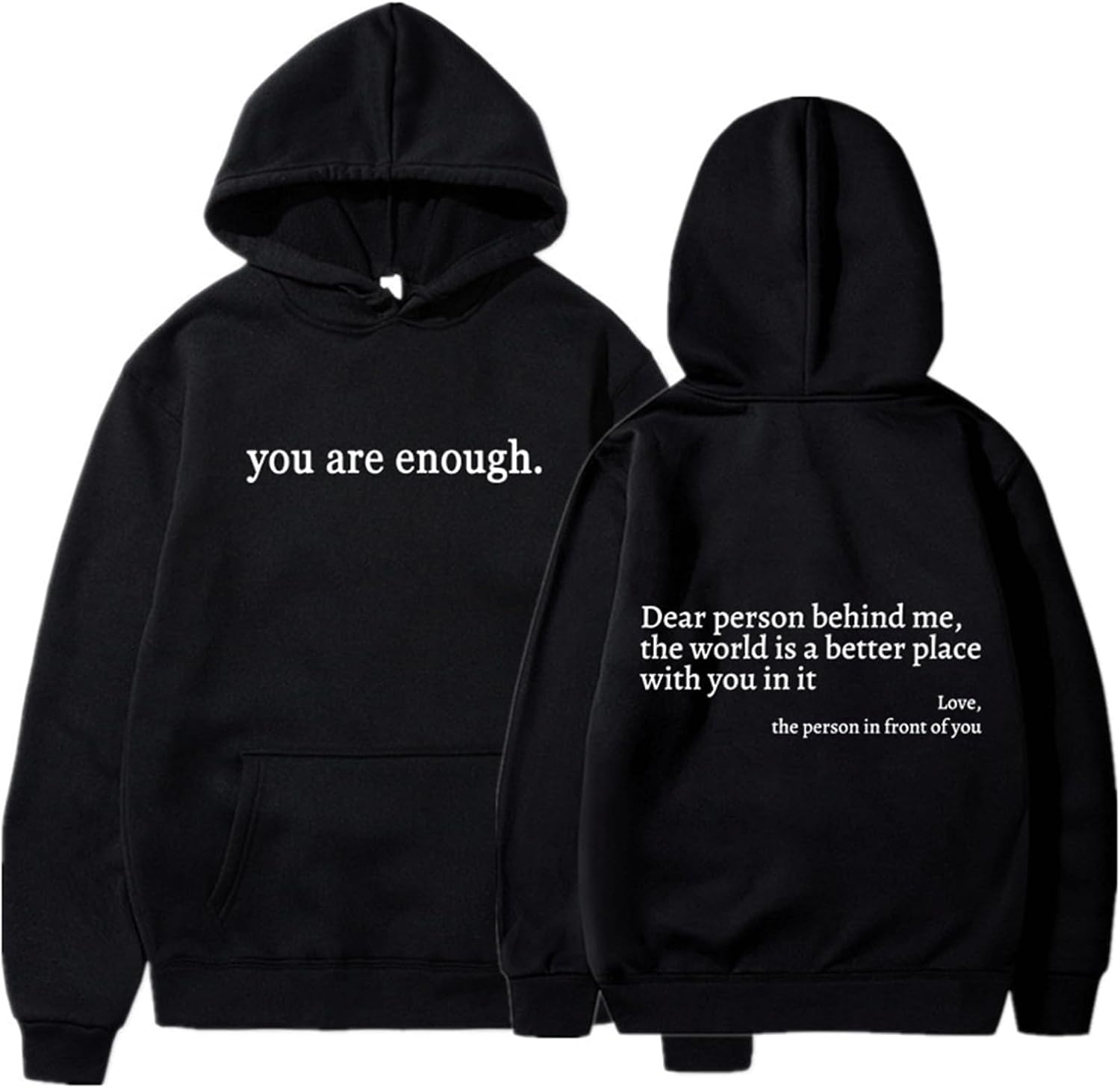 Empowering 'You Are Enough' Hoodie by lunhaifi
