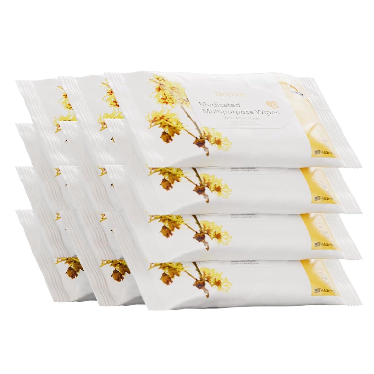 BIOPURE Witch Hazel Wipes - Gentle Astringent Hemorrhoid Wipes