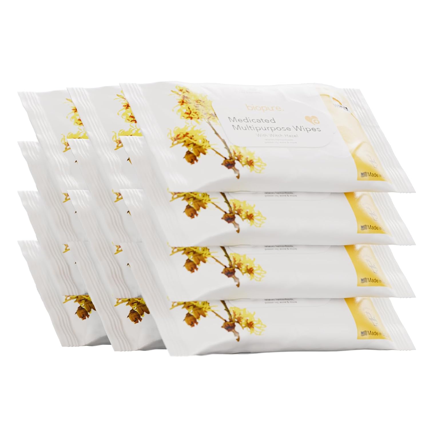 BIOPURE Witch Hazel Wipes - Gentle Astringent Hemorrhoid Wipes