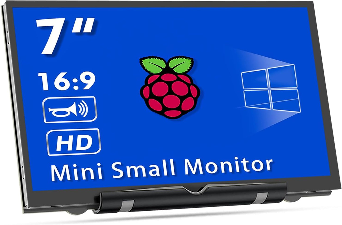 HMTECH 7ft' Raspberry Pi Monitor with Dual Speakers and HDMI