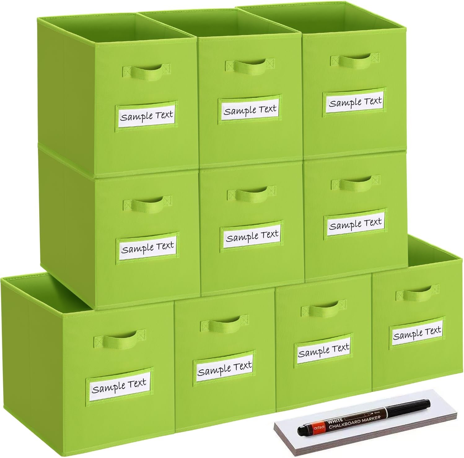 11 Inch Cube Storage Bins Set of 10 for Home Organization
