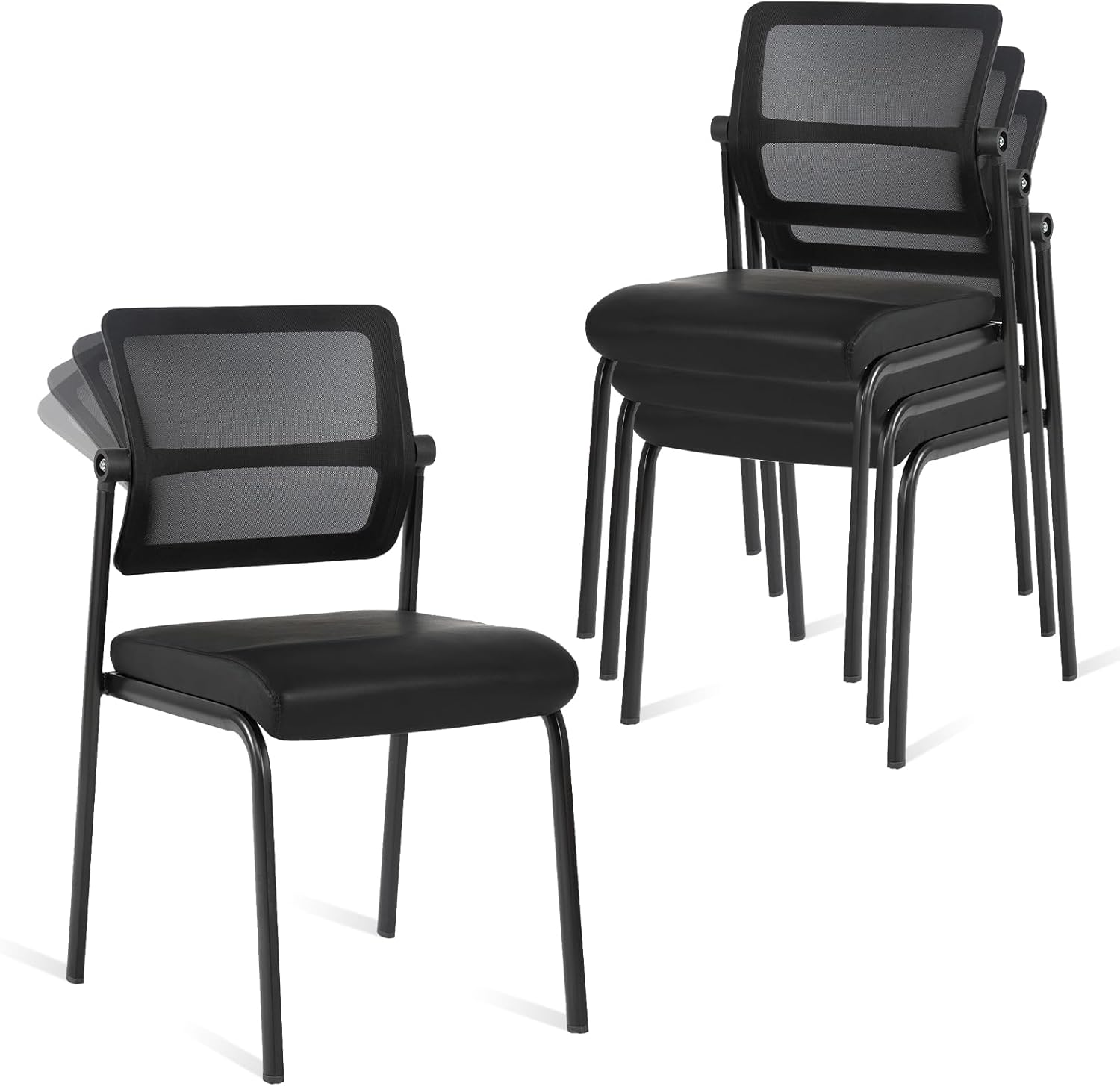 CLATINA Stacking Waiting Room Chairs with Ergonomic Support