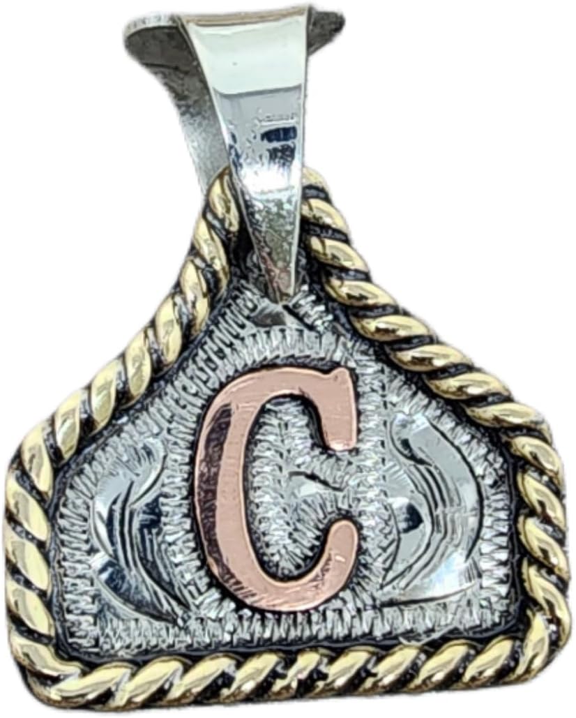 Handmade Cow Tag Copper Initial Necklace for Unique Style