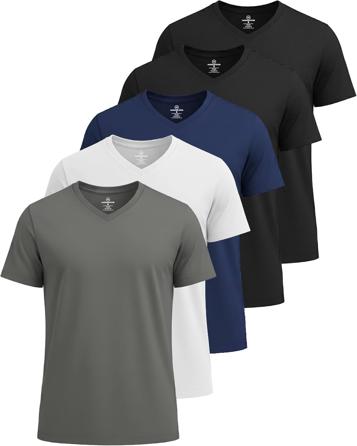 Mens V-Neck Dry-Fit Moisture Wicking Active T-Shirt Pack