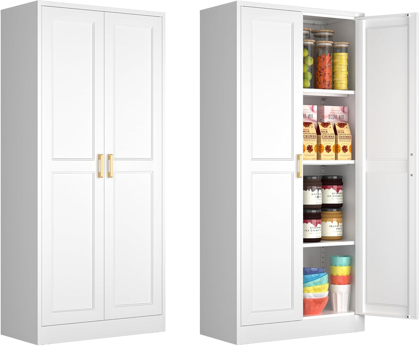 60 Inch Tall Kitchen Pantry Cabinet with Adjustable Shelves