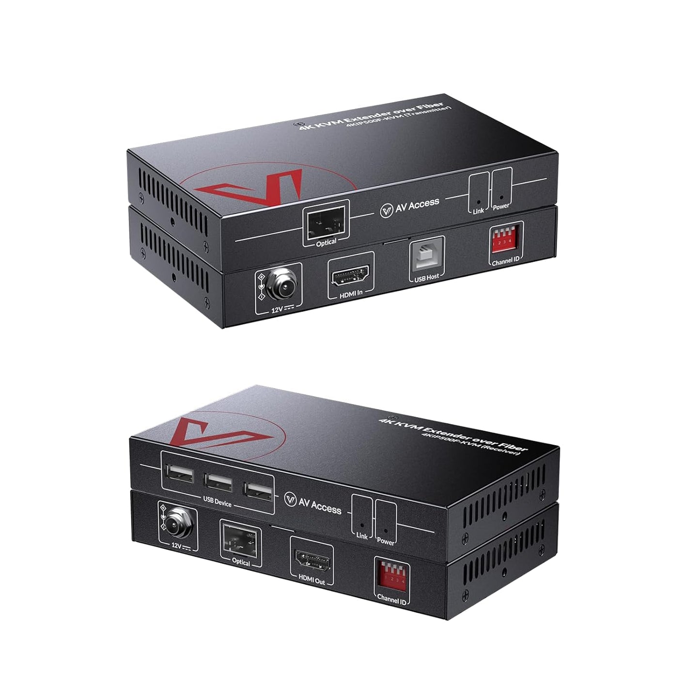 AV Access 4K HDMI Fiber KVM Extender Over IP for 550m Use