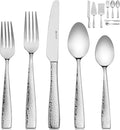 Hammered 68-Piece 18/10 Stainless Steel Flatware Set - Service for 12