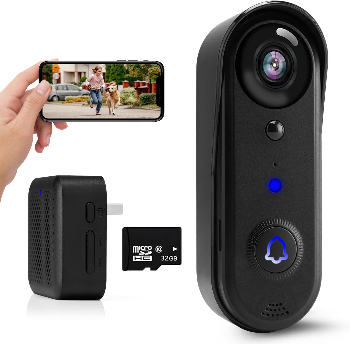 1080P HD Doorbell Camera with AI Detection