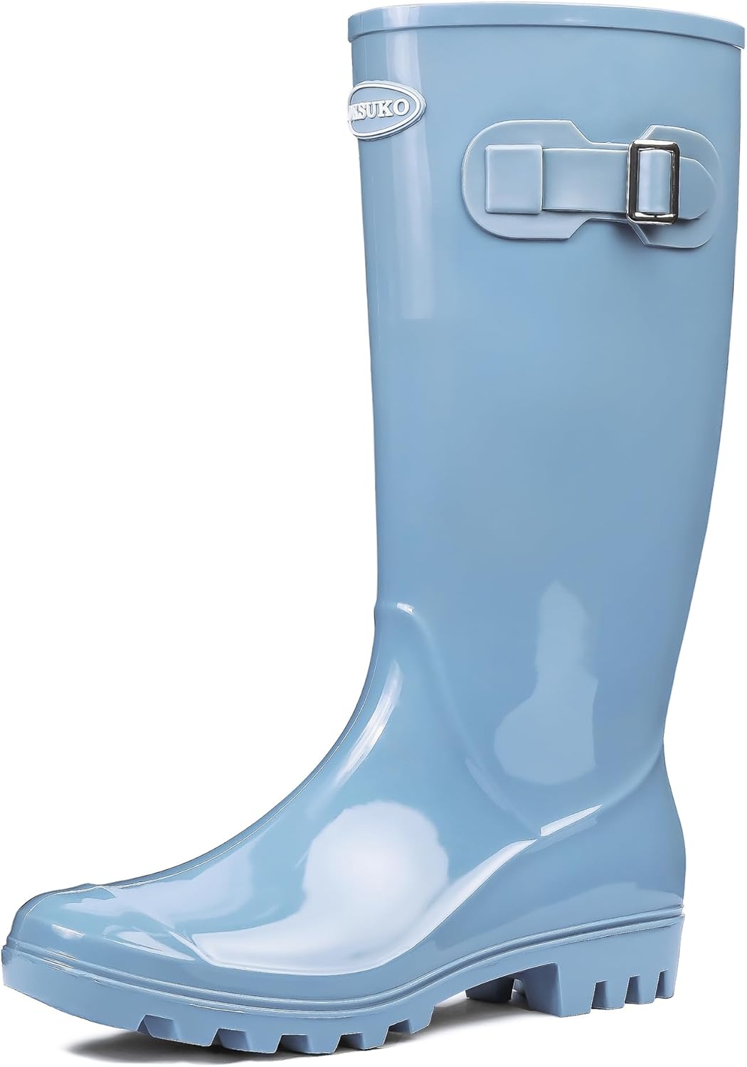 DKSUKO Women's Tall Rain Boots - Waterproof Garden Rubber Boots