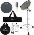 Practice Drum Pad Stand Bundle - Quiet 12 in Double-Sided Pad