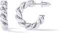 PAVOI 14K Gold Plated Twisted Rope Round Hoop Earrings - Timeless