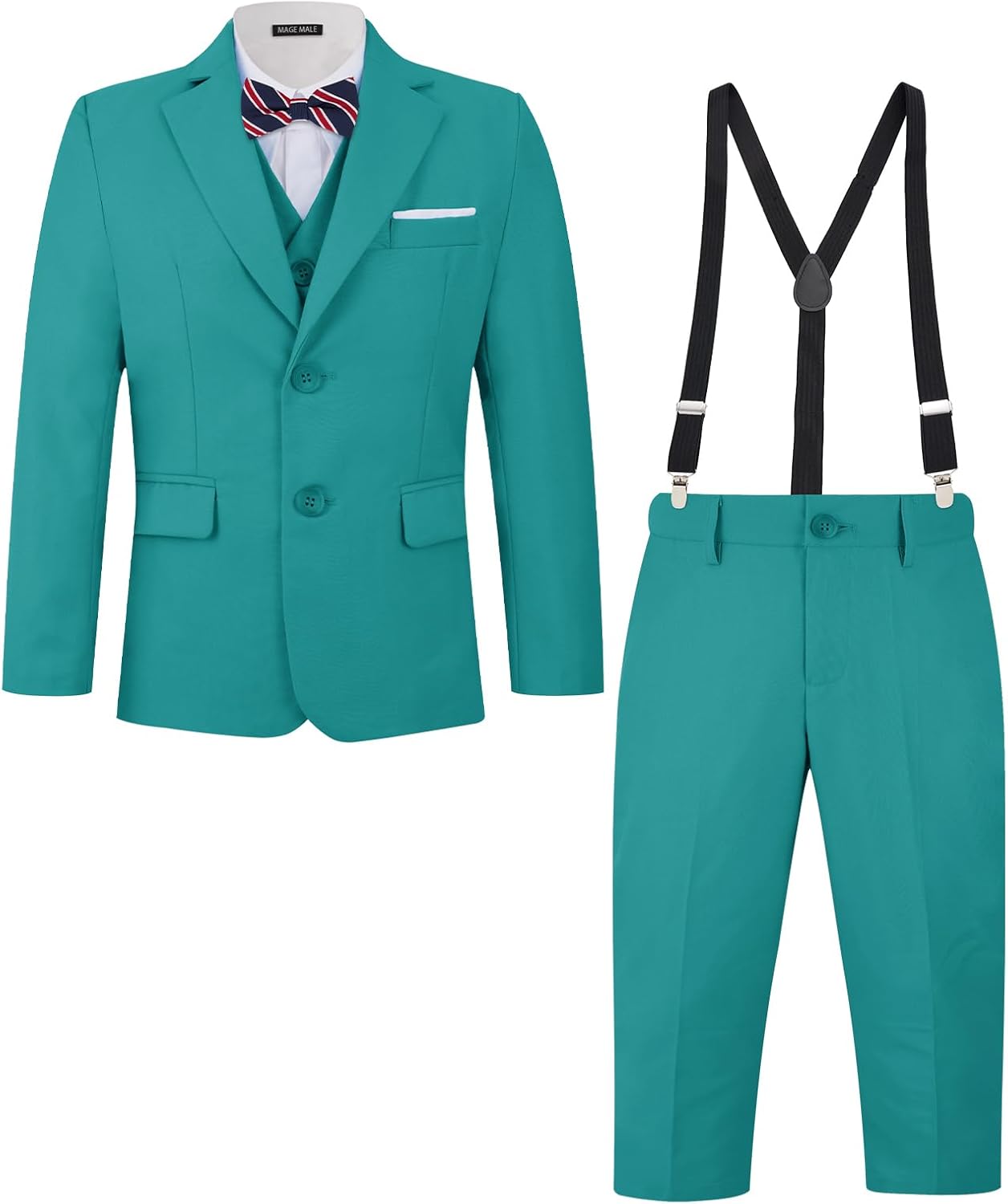 MAGE MALE Boys Multiple Colour Formal Dress Suits 5 Piece Set