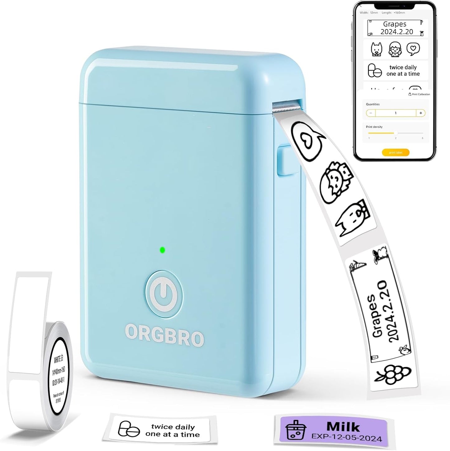 ORGBRO X1 Portable Label Printer: Waterproof, Wireless & Smart
